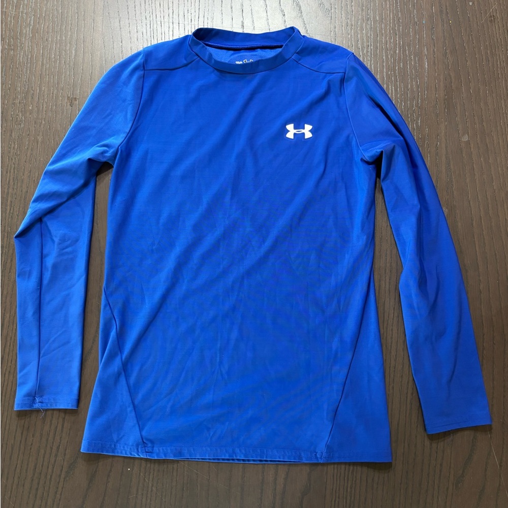 Under Armour Heat Gear Youth Large Blue Long Sleeve Shirt